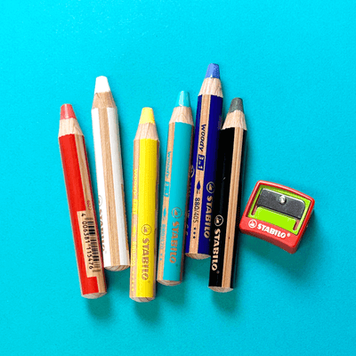 Crayon woody 3 en 1 lot de 6 couleurs Stabilo