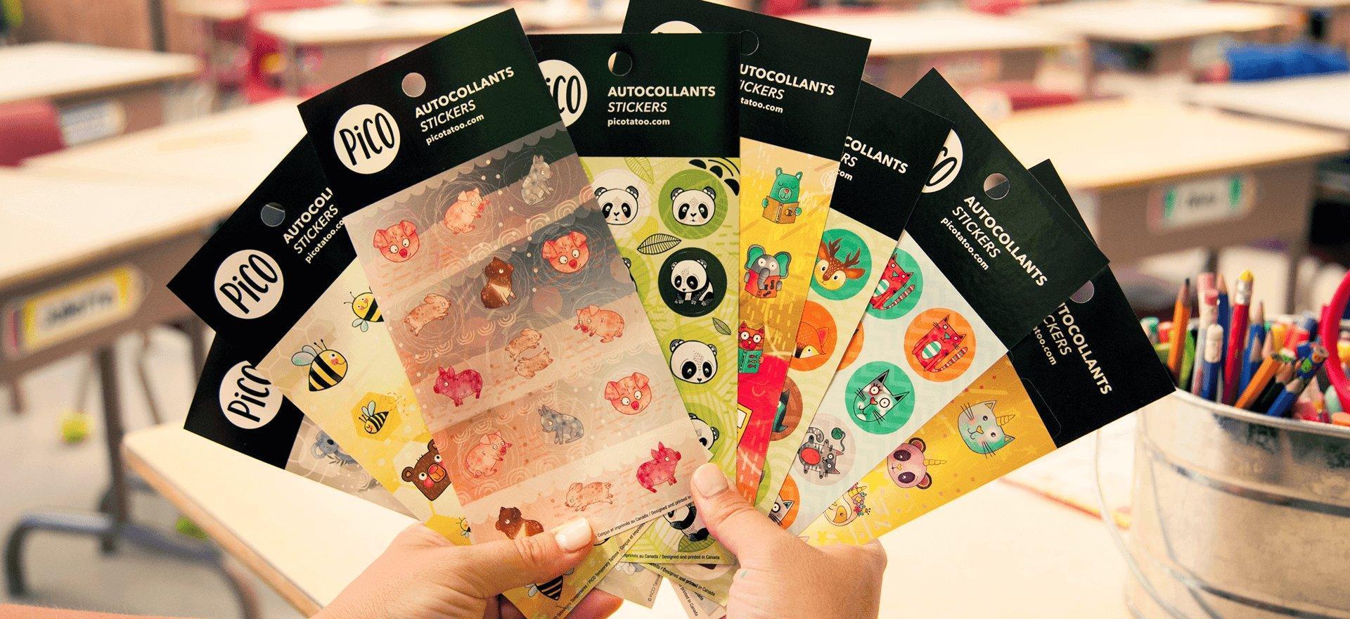 Autocollants colorés : livres, calendriers & récompenses - PiCO Tatoo