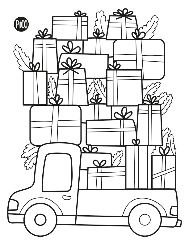 Free coloring - Cristmas Delivery