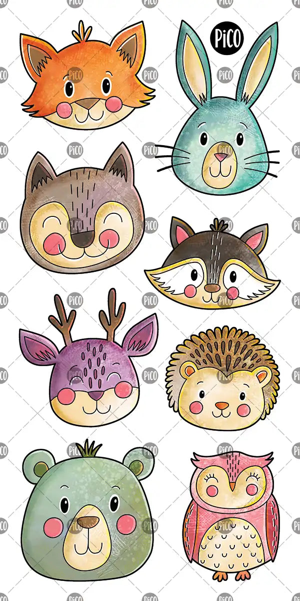 Tatouages temporaires animaux de la forêt, renard, lapin, raton laveur, cerf, porc-épic et hibou pour enfants.

Forest animals temporary tattoos, fox, rabbit, raccoon, deer, porcupine and owl for kids