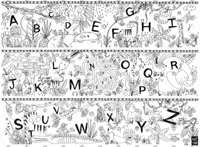 coloriage géant d'alphabet imprimé au québec par PiCO tatouages temporaires