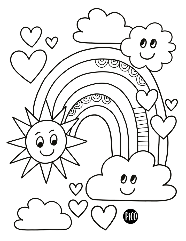 Coloriage gratuit - L'arc-en-ciel coloré Coloriage PiCO Tatoo