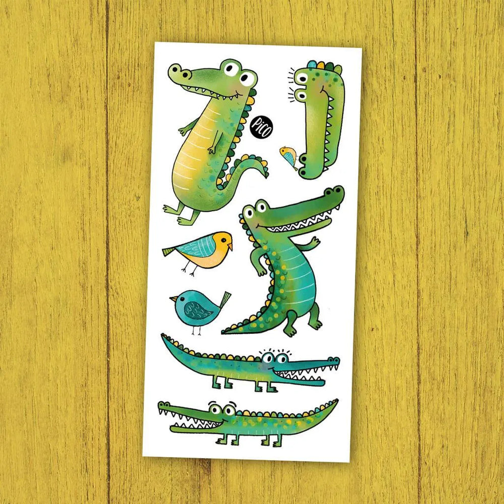 Ttouages temporaires pour enfants de crocodiles.