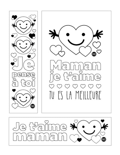 Coloriage à imprimer gratuit PDF - Maman je t'aime