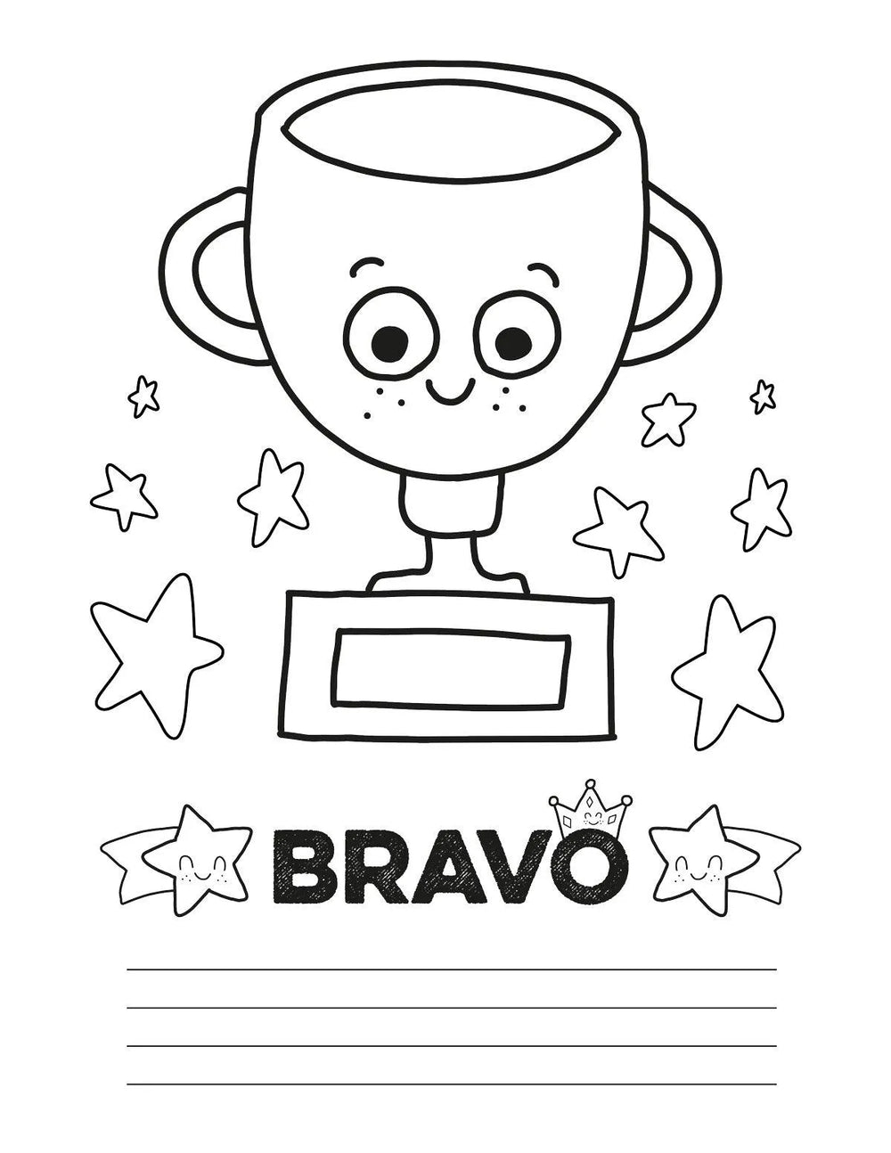Coloriage à imprimer gratuit PDF - Bravo pour ta victoire