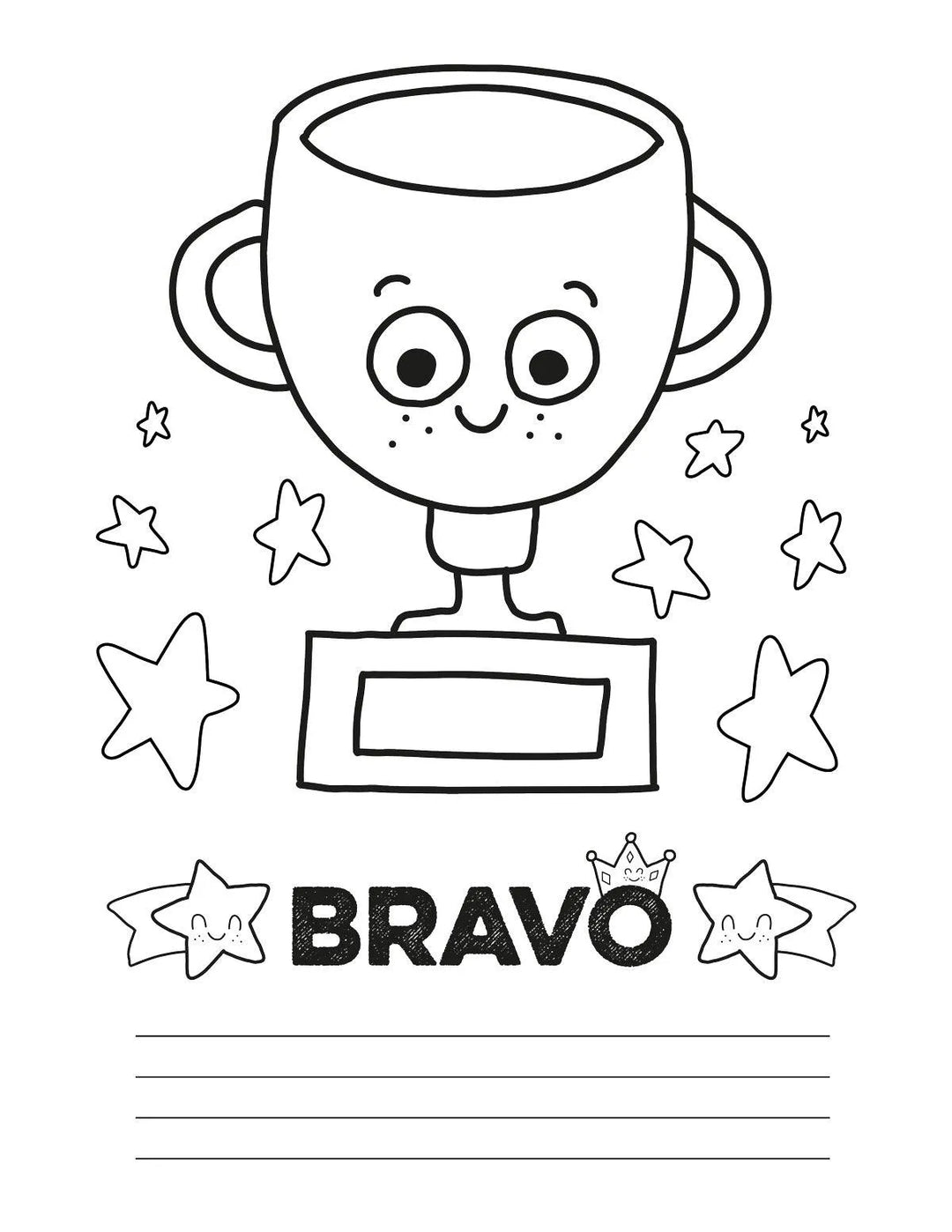 Coloriage à imprimer gratuit PDF - Bravo pour ta victoire