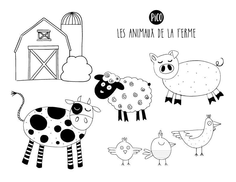 Coloriage PDF gratuit à imprimer - Les animaux de la ferme