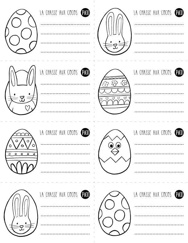 Coloriage à imprimer gratuit PDF - La chasse aux cocos