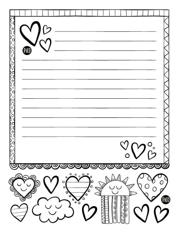 Coloriage à imprimer gratuit PDF - J'écris une lettre