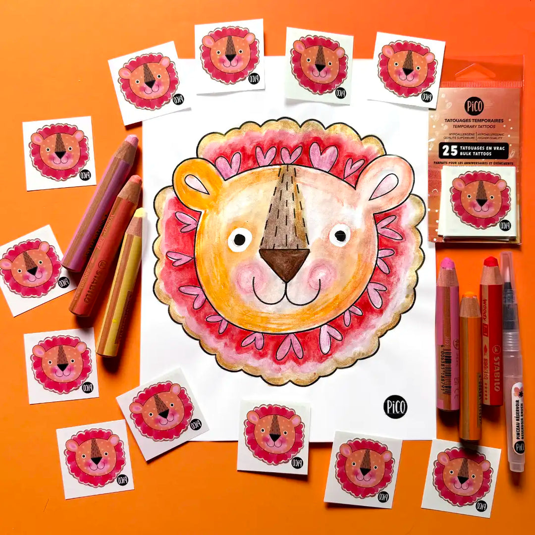 Free coloring page - Lion in love