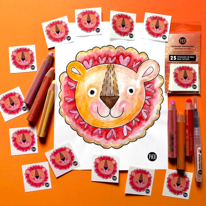 Free coloring page - Lion in love