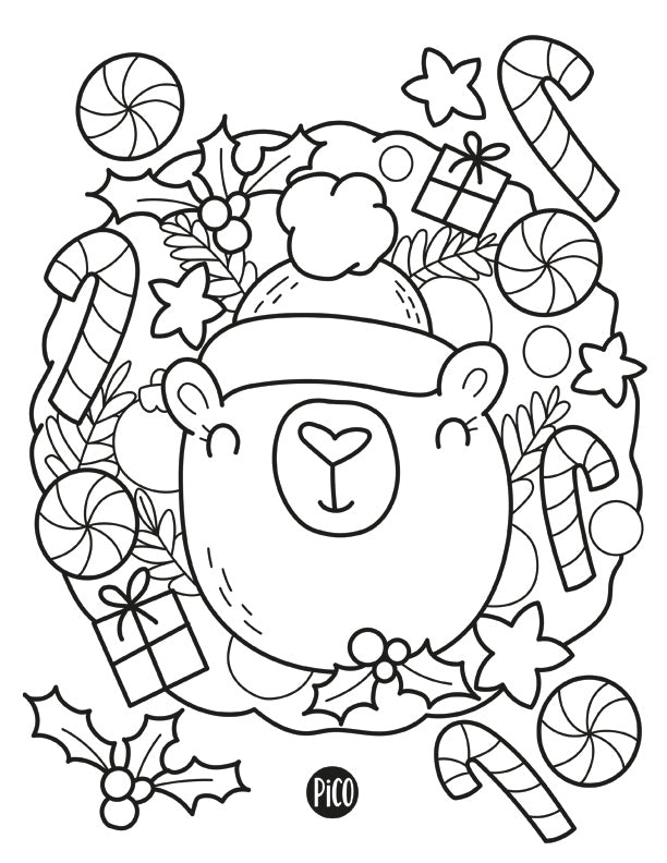 Free coloring - Crowned Bear