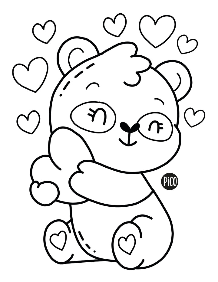 Free coloring page - Panda-lovers