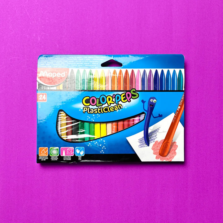 crayon de plastiques sans aiguisage pour les enfants de tout age avec bout pointu ou large pour plus de texture fait par maped vendu par pico tatoo / plastic pencil without sharpening for children of all ages with pointed or wide tip for more texture made by maped sold by pico tatoo