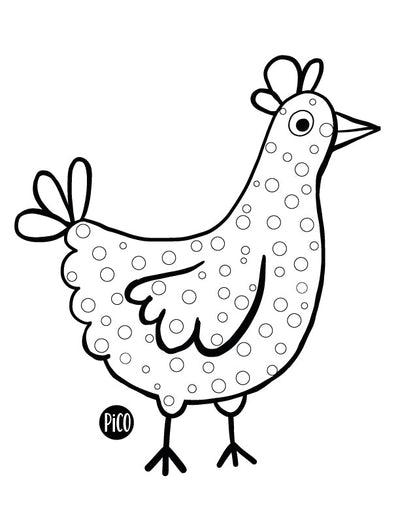 Coloriage à imprimer gratuit PDF - La poule