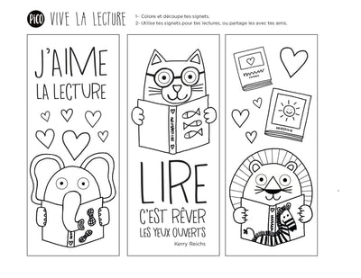 Coloriage à imprimer gratuit PDF - Les signets de la lecture