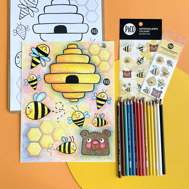 Coloriage à imprimer gratuit PDF - Les abeilles