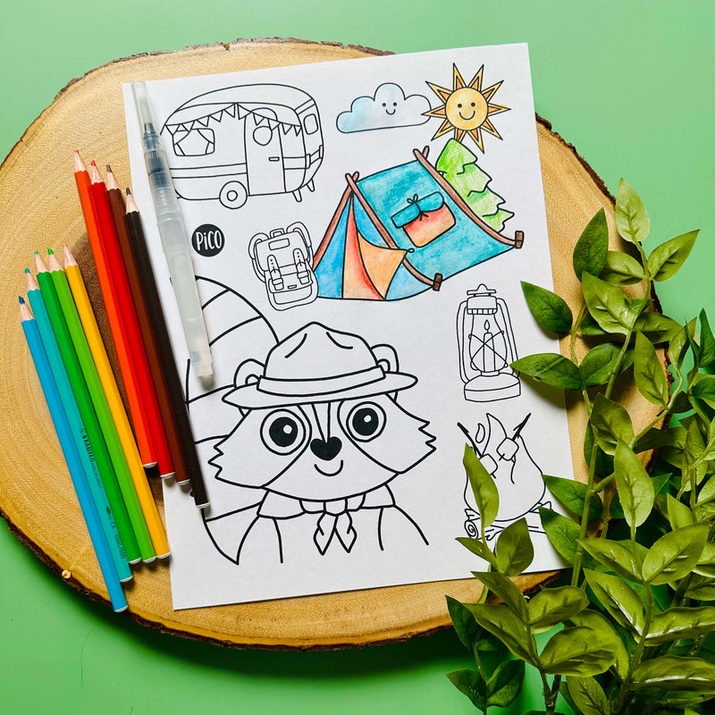 Coloriage à imprimer gratuit PDF - Le camping