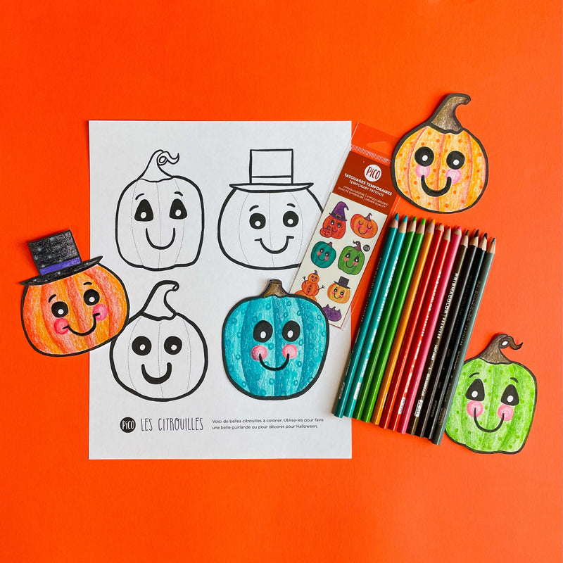 Coloriage à imprimer gratuit PDF - Les jolies citrouilles