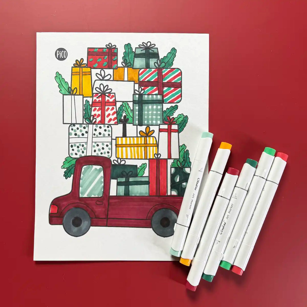 Free coloring - Cristmas Delivery