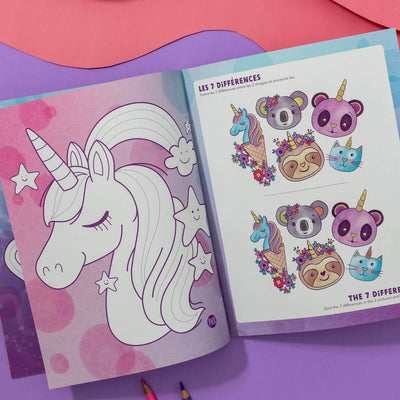 Coloring book with games -The Unicorns
