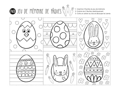 Coloriage à imprimer gratuit PDF - Le jeu de mémoire