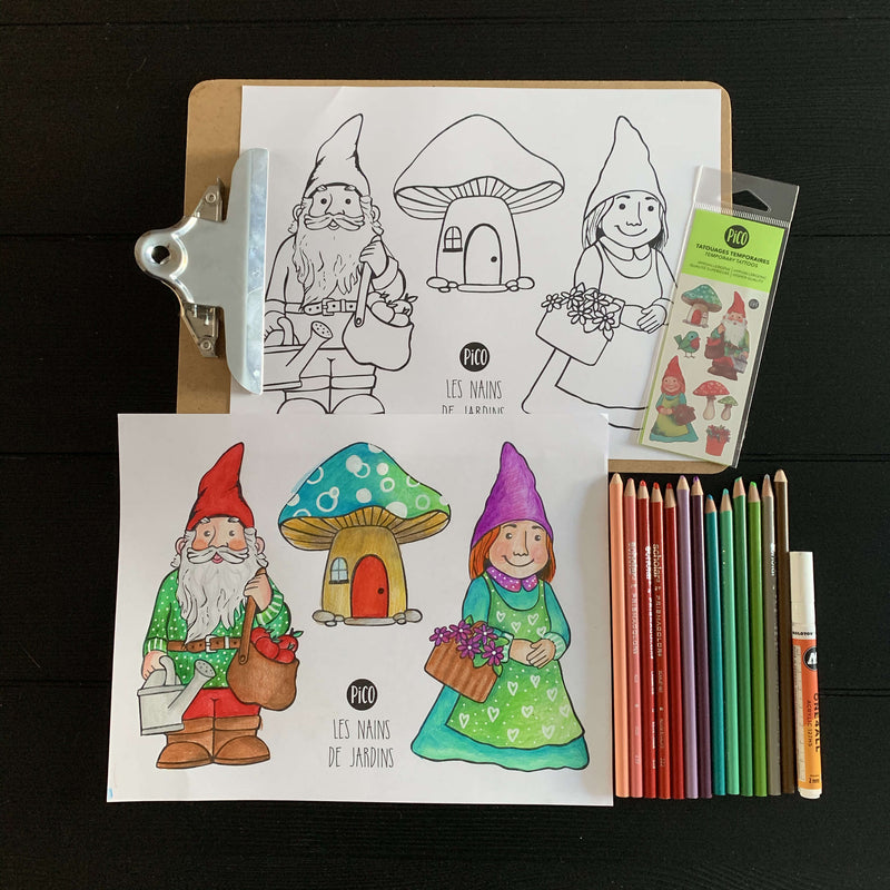 Coloriage à imprimer gratuit PDF - Les nains de jardin