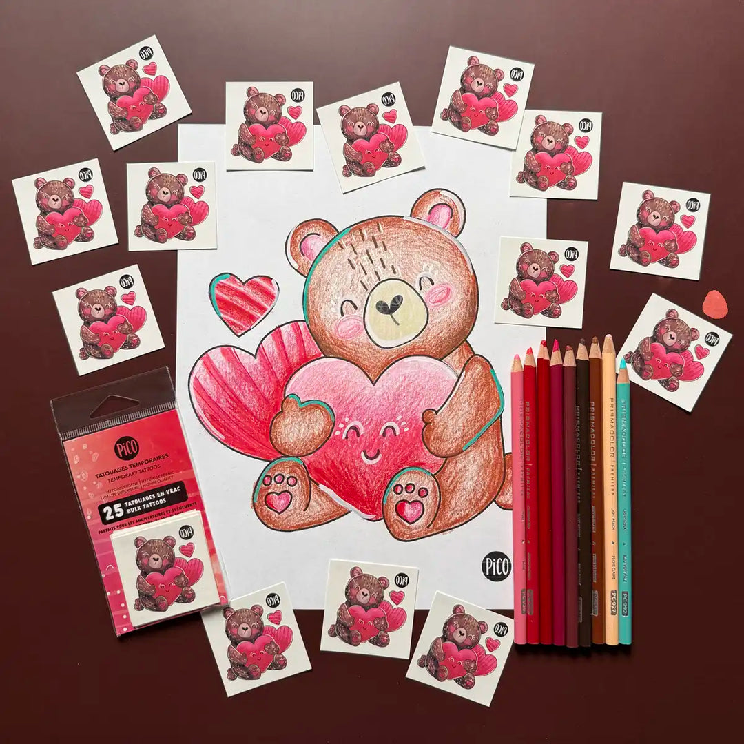 Free coloring page - The lovestruck teddy bear