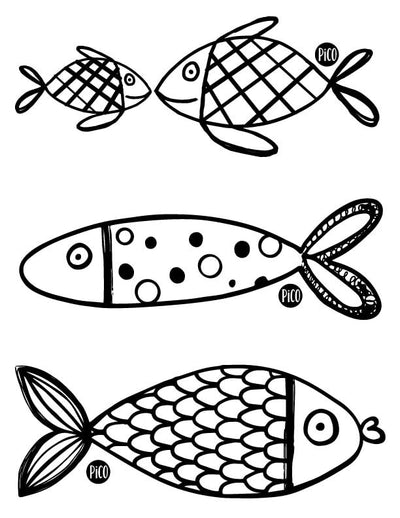 Coloriage à imprimer gratuit PDF - Les poissons d'avril