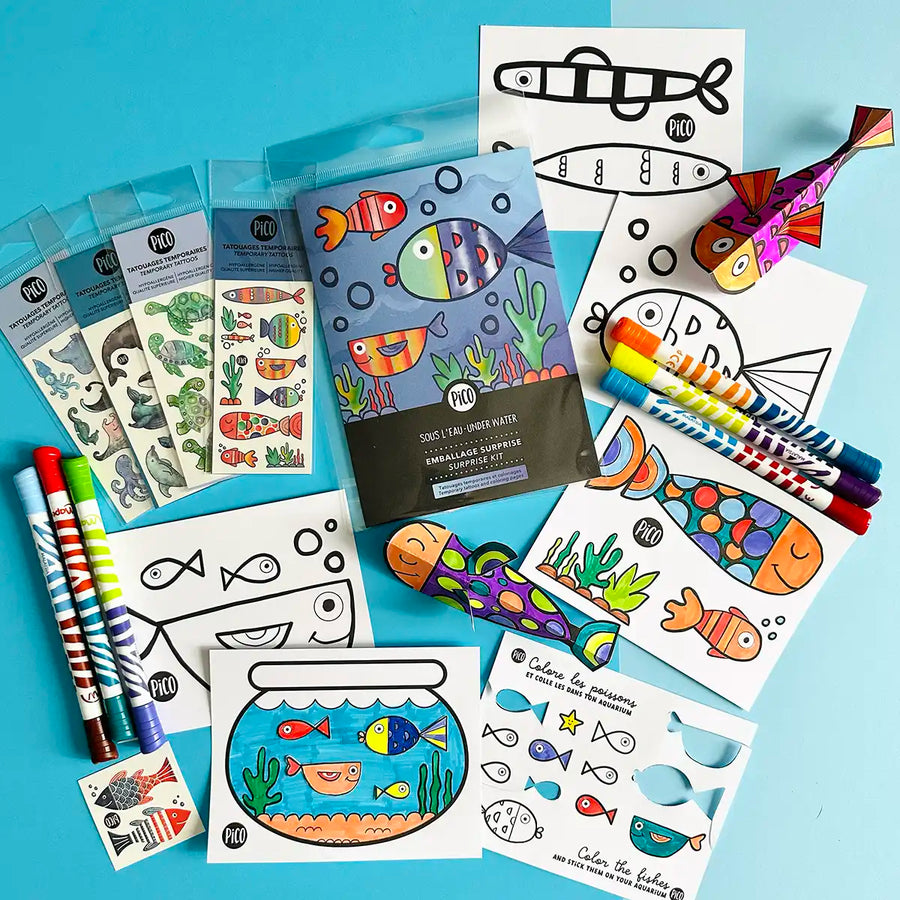 Lot de coloriages, bricolages et tatouages Sous l'eau par PiCO