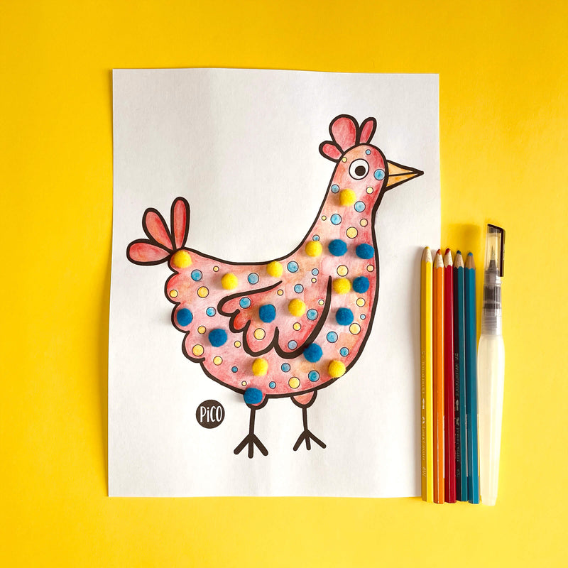 Coloriage à imprimer gratuit PDF - La poule