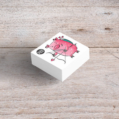 Tatouage en vrac de cochon cupidon pour la St-Valentin fait au Québec par PiCO Tatoo.