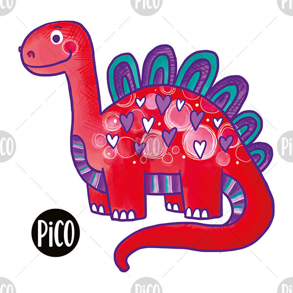 Tatouages temporaires en vrac du Dinosaure amoureux, par PiCO Tatoo