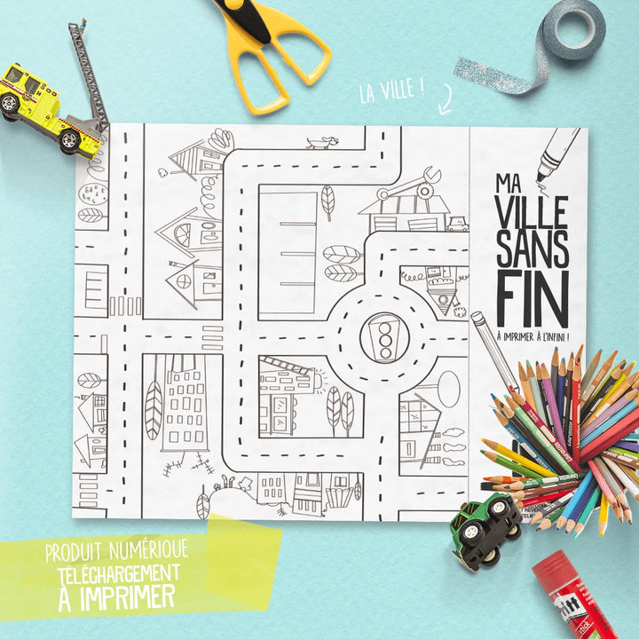 Ma ville sans fin à imprimer et colorier - Produit numérique à télécharger Produit numérique PiCO Tatoo