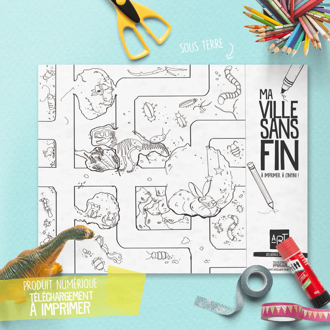 Ma ville sans fin à imprimer et colorier - Produit numérique à télécharger Produit numérique PiCO Tatoo