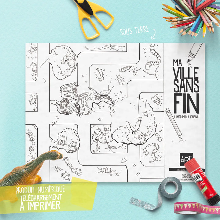 Ma ville sans fin à imprimer et colorier - Produit numérique à télécharger Produit numérique PiCO Tatoo