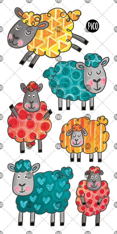 Tatouages temporaires de jolis moutons colorés parfaits pour le dodo par PiCO Tatoo