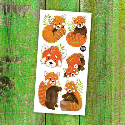 Tatouages temporaires de pandas roux par PiCO Tatoo