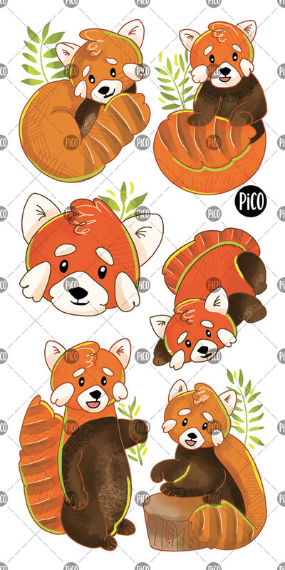 Jolis tatouages temporaires de pandas roux par PICO Tatoo