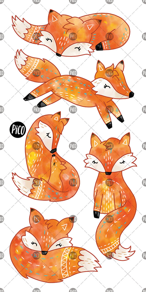Litlle fox temporary tattoos by PiCO Tatoo