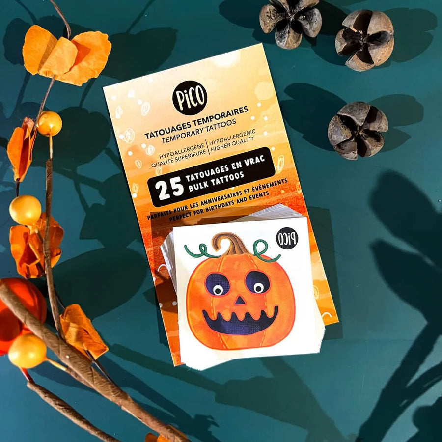 Tatouages temporaires en vrac de la citrouille d'Halloween, par PiCO Tatoo.
